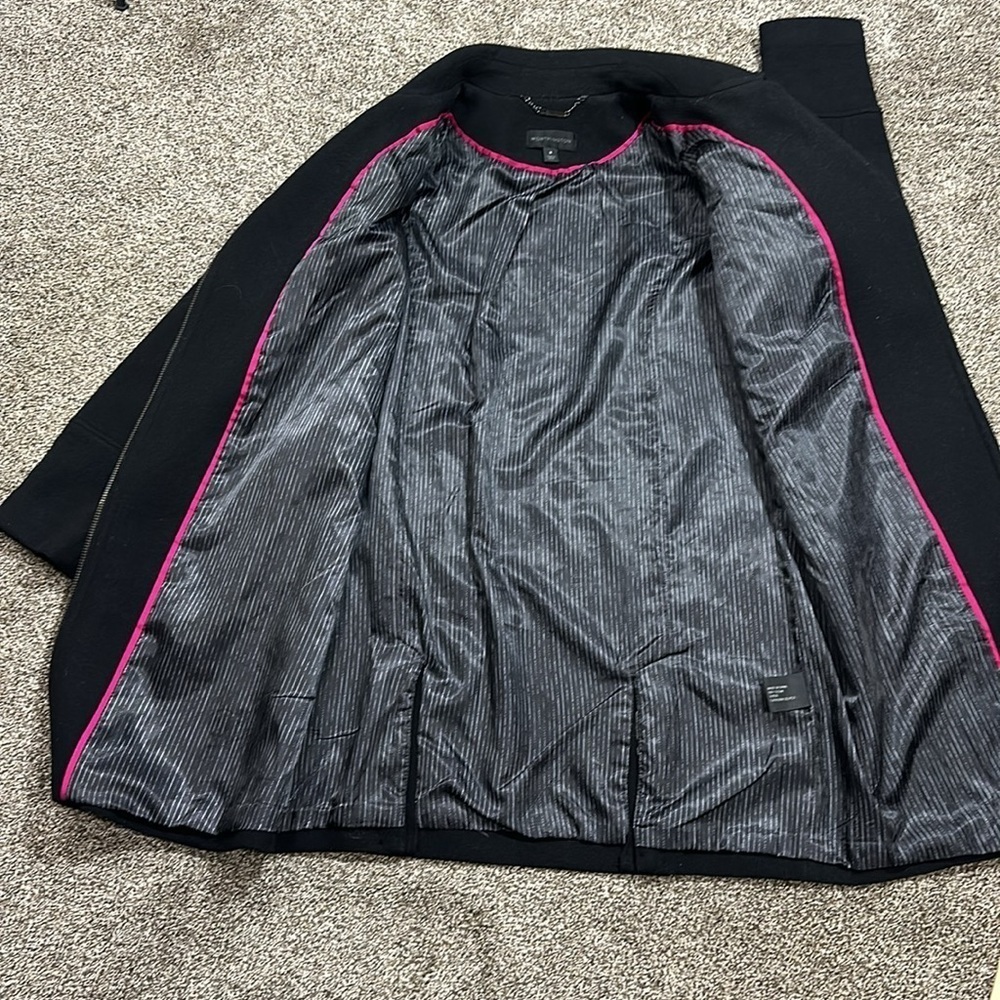 Worthington asymmetrical wool front zip coat. Black. Small. Like new. - Picture 9 of 13